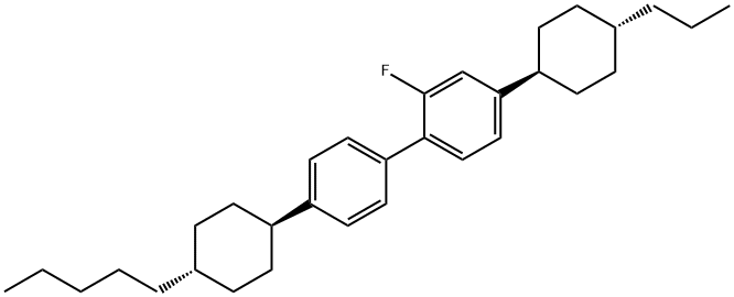 trans,trans-2-Fluor-4-(4-pentylcyclohexyl)-4'-(4-propyl-cyclohexyl)-1,1'-biphenyl Struktur