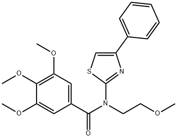 3,4,5-三甲氧基-N-(2-甲氧基乙基)-N-(4-苯基-2-噻唑基)苯甲酰胺, 461000-66-8, 結(jié)構(gòu)式