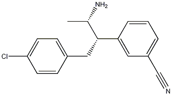 3-((2S,3S)-3-amino-1-(4-chlorophenyl)butan-2-yl)benzonitrile Struktur