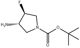 (3S,4S)-tert-Butyl 3-amino-4-fluoropyrrolidine-1-carboxylate Struktur