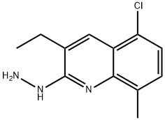 5-Chloro-3-ethyl-2-hydrazino-8-methylquinoline hydrochloride Struktur