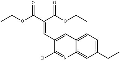 2-CHLORO-7-ETHYL-3-(2,2-DIETHOXYCARBONYL)VINYLQUINOLINE Struktur