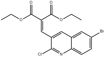 6-BROMO-2-CHLORO-3-(2,2-DIETHOXYCARBONYL)VINYLQUINOLINE Struktur