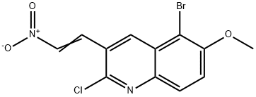 E-5-BROMO-2-CHLORO-6-METHOXY-3-(2-NITRO)VINYLQUINOLINE Struktur