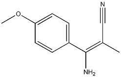 (E)-3-amino-3-(4-methoxyphenyl)-2-methylacrylonitrile Struktur