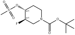 Trans-tert-Butyl3-fluoro-4-(methylsulfonyloxy)piperidine-1-carboxylate Struktur