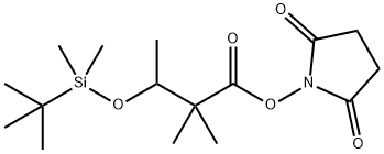 N-(3-tert-Butyldimethylsilyloxy-2,2-dimethylbutyryloxy)succinimide Struktur