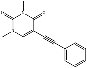 1,3-Dimethyl-5-(2-phenylethynyl)-2,4(1H,3H)-pyrimidinedione Struktur