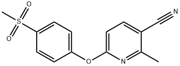 2-Methyl-6-[4-(methylsulfonyl)phenoxy]-3-pyridinecarbonitrile Struktur