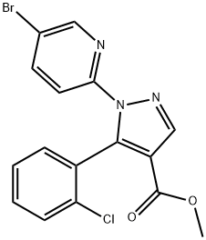 Methyl1-(5-bromopyridin-2-yl)-5-(2-chlorophenyl)-pyrazole-4-carboxylate Struktur