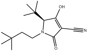 1H-Pyrrole-3-carbonitrile,1-(3,3-dimethylbutyl)-5-(1,1-dimethylethyl)-2,5-dihydro -4-hydroxy-2-oxo-, (5S)- Struktur