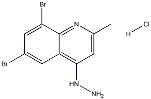 6,8-Dibromo-4-hydrazino-2-methylquinoline hydrochloride Struktur