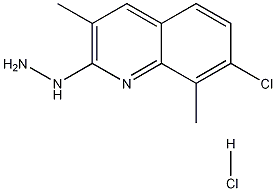 2-Hydrazino-7-chloro-3,8-dimethylquinoline hydrochloride Struktur