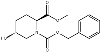 (2S,5R)-5-Hydroxy-1,2-piperidinedicarboxylic acid 2-methyl 1-benzyl ester Struktur