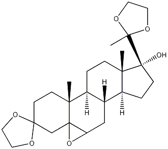 (5,6)-Epoxy-17a-hydroxy-pregnane-3,20-dione-3,20-bis(ethyleneketal) Struktur