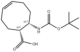 cis-8-tert-Butoxycarbonylamino-cyclooct-4-enecarboxylic acid Struktur