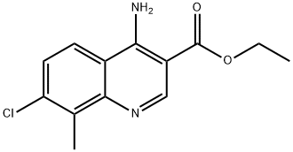 4-Amino-7-chloro-8-methylquinoline-3-carboxylic acid ethyl ester Struktur