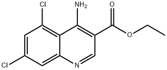 4-Amino-5,7-dichloroquinoline-3-carboxylic acid ethyl ester Struktur