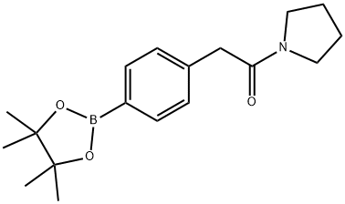 1-(Pyrrolidin-1-yl)-2-[4-(4,4,5,5-tetramethyl-1,3,2-dioxaborolan-2-yl)phenyl]ethanone Struktur