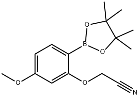 2-(5-Methoxy-2-(4,4,5,5-tetramethyl-1,3,2-dioxaborolan-2-yl)phenoxy)acetonitrile Struktur