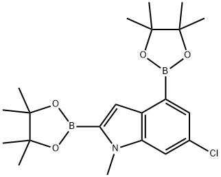 6-Chloro-1-methyl-2,4-bis(4,4,5,5-tetramethyl-1,3,2-dioxaborolan-2-yl)-1H-indole Struktur