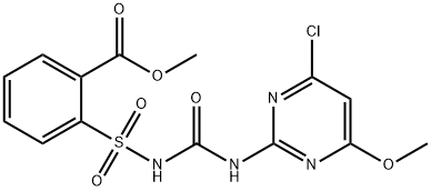 methyl 2-(N-(4-chloro-6-methoxypyrimidin-2-ylcarbamoyl)sulfamoyl)benzoate Struktur