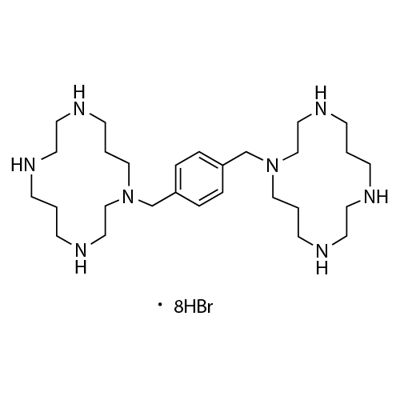 1,1'-[1,4-Phenylenebis(methylene)]bis(1,4,8,11-tetraazacyclotetradecane) octahydrobromide Struktur