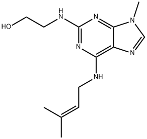 2-(2-HYDROXYETHYLAMINO)-6-(ISOPENT-2-ENYLAMINO)-9-METHYLPURINE Struktur