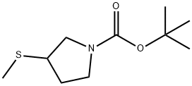 3-(Methylthio)-1-pyrrolidinecarboxylic acid,1,1-dimethylethylester Struktur