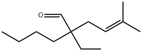 2-butyl-2-ethyl-5-methylhex-4-enal Struktur