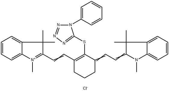 2-[2-[3-[2-(1,3-Dihydro-1,3,3-trimethyl-2H-indol-2-ylidene)ethylidene]-2-[(1-phenyl-1H-tetrazol-5-yl)thio]-1-cyclohexen-1-yl]ethenyl]-1,3,3-trimethyl-3H-indolium chloride Struktur