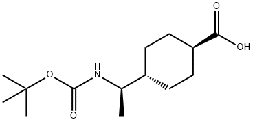 (1R)-trans-4-[N-Boc-1-aminoethyl]cyclohexanecarboxylic Acid Struktur