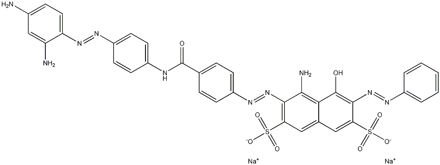 4-Amino-3-((4-(((4-((2,4-diaminophenyl)azo)phenyl)amino)carbonyl)phenyl)azo)-5-hydroxy-6-(phenylazo)-2,7-naphthalenedisulfonic acid, disodium salt Struktur