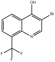 3-Bromo-4-hydroxy-8-trifluoromethylquinoline Struktur