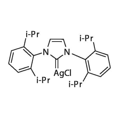 Chloro[1,3-bis(2,6-diisopropylphenyl)imidazol-2-ylidene]silver Struktur