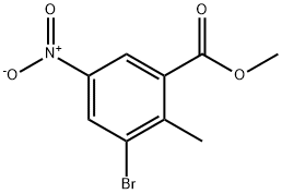 methyl 3-bromo-2-methyl-5-nitrobenzoate Struktur