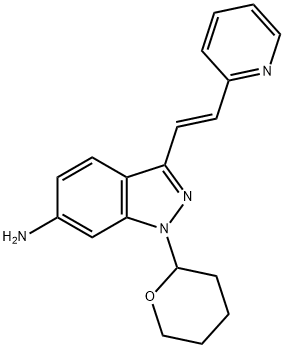 (E)-3-[2-(吡啶-2-基)乙烯基]-1-(四氫-2H-吡喃-2-基)-1H-吲唑-6-胺, 886230-76-8, 結(jié)構(gòu)式