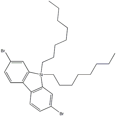 2,7-Dibromo-9,9-dioctyl-9H-9-silafluorene Struktur