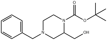 tert-Butyl4-benzyl-2-(hydroxymethyl)piperazine-1-carboxylate Struktur