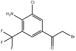 1-(4-amino-3-chloro-5-(trifluoromethyl)phenyl)-2-bromoethanone Struktur