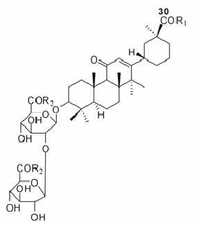 甘草酸的氨基酸衍生物結(jié)構(gòu)圖