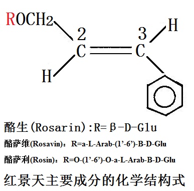 紅景天主要成分的化學(xué)結(jié)構(gòu)式