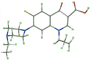 Spatial structure formulae diagram of Enrofloxacin