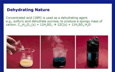 Dehydrating nature of sulfuric acid Dehydrating nature of sulfuric acid