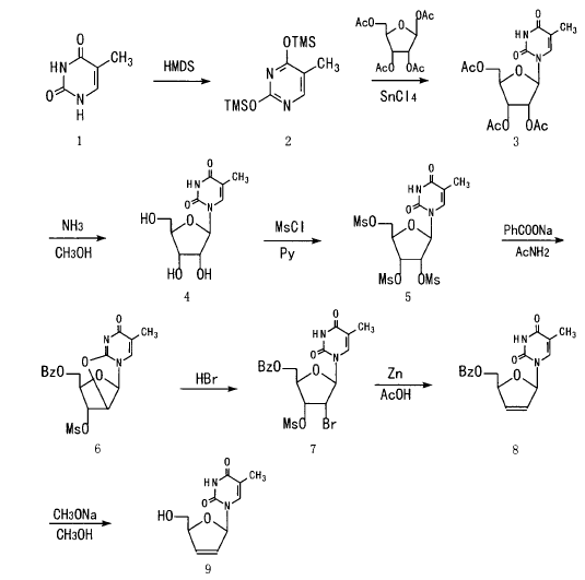 司他夫定的合成路線