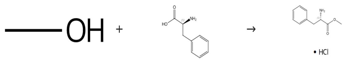 圖1 L-苯丙氨酸甲酯鹽酸鹽的合成路線
