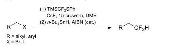 Difluoromethylation of alkyl halides.