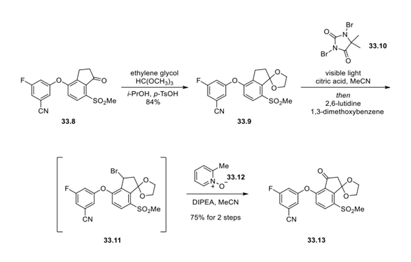 Synthesis of Indanone Ketal 33.13