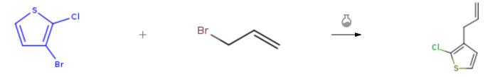 2-氯-3-溴噻吩的烯丙基化反應(yīng)