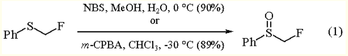 Fluoromethyl Phenyl Sulfoxide synthesis